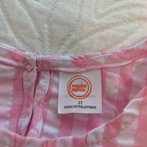 Wonder Nation Pink Gingham and Blue Chambray Dresses - Picture 3 of 8